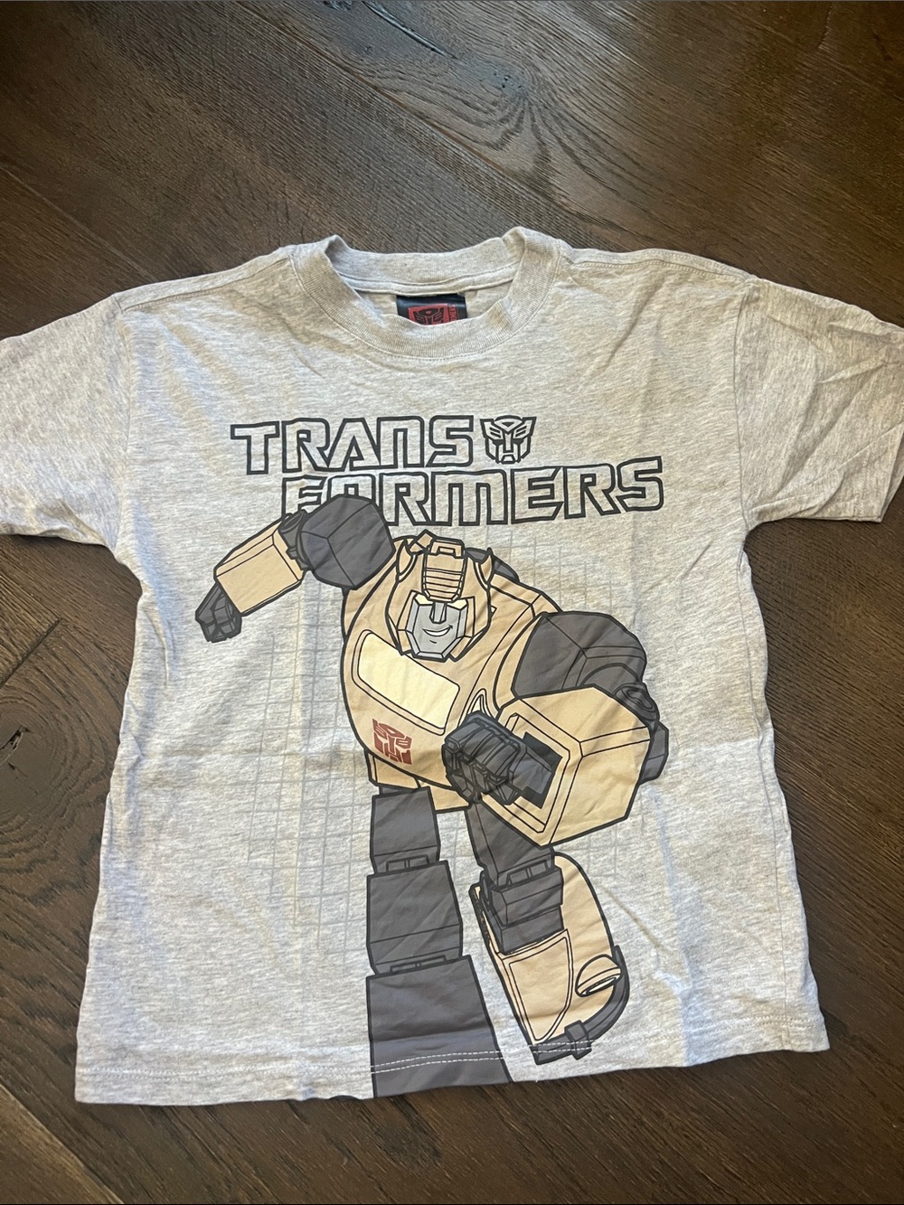 Cotton On Light Gray Transformers Graphic Tee with Beige & Black Robot